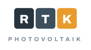 RTK PHOTOVOLTAIK Logo mit drei Quadraten und Buchstaben R, T, K.
